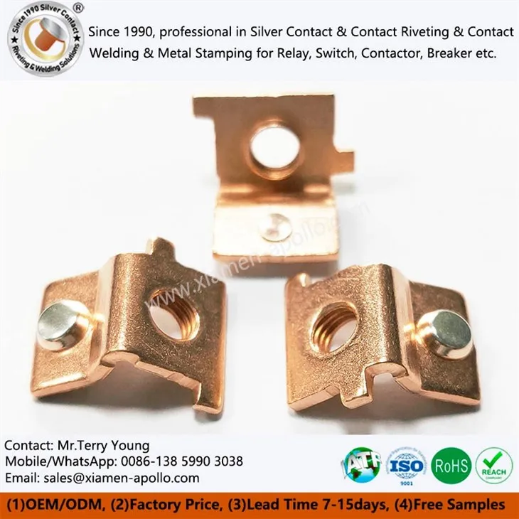Riveted Copper Contact Stamping