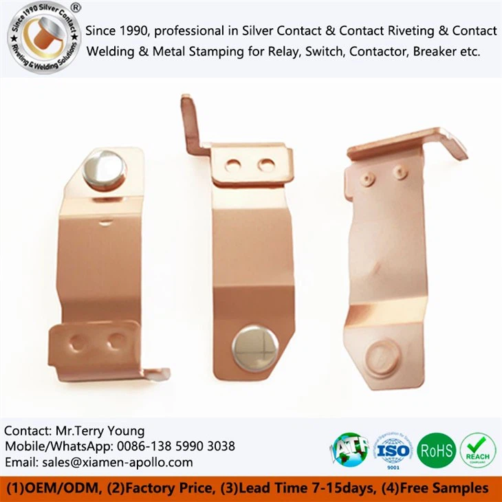 Silver Contacts for PV Power Relay riveting terminals