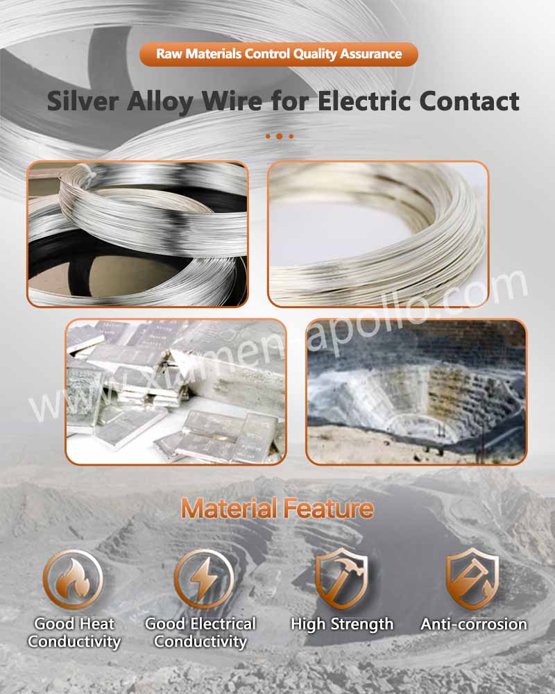 Silver Alloy Raw Material for Bimetal silver contact rivets Silver Alloy Raw Material for Bimetal silver contact rivets