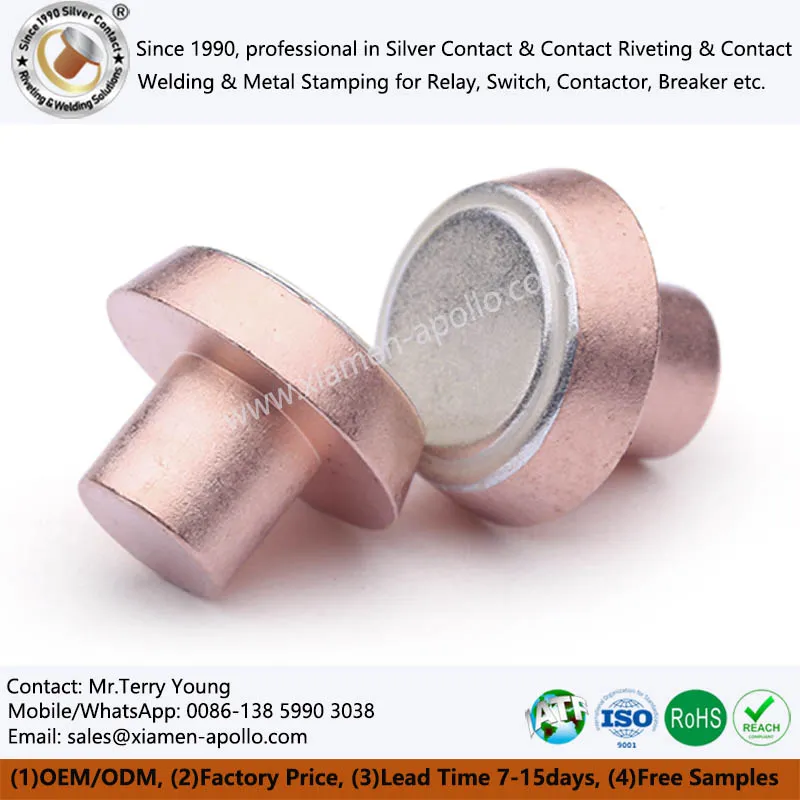 Rhybedion cyswllt bimetal ar gyfer ras gyfnewid clicied magnetig