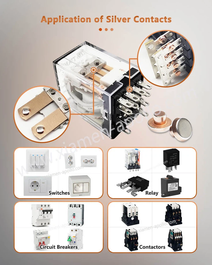 Application of Bimetal Silver Composite Contact Rivets Application of Bimetal Silver Composite Contact Rivets