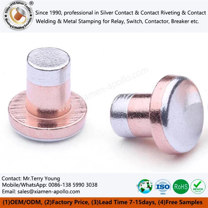 Trimetal Silver Contact Rivets